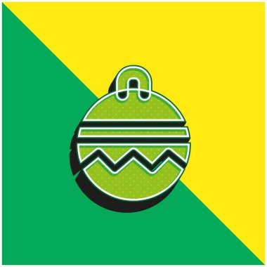 Bauble Green ve sarı modern 3d vektör simgesi logosu