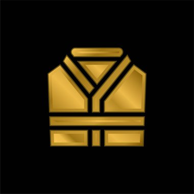 Bornoz altın kaplama metalik simge veya logo vektörü