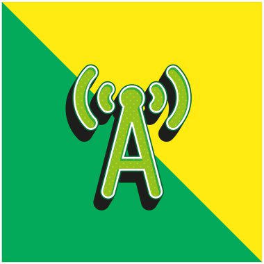 Anten Yeşil ve Sarı 3D modern vektör simgesi logosu