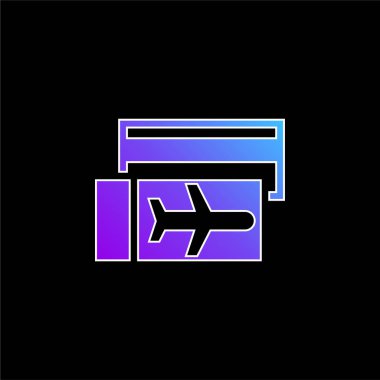 Uçak biletleri mavi gradyan vektör simgesi