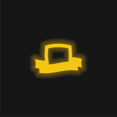 Ödül Sembolü Bir Kalkan ve Sarı Parlak Neon Simgesi