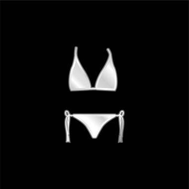 Bikini şekil gümüş kaplama metalik simge