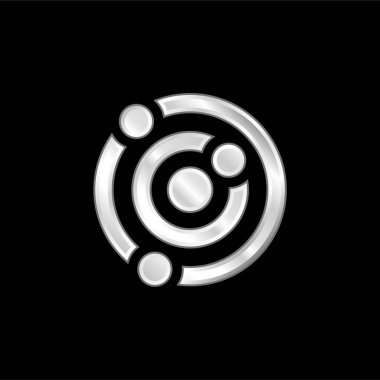 Atom gümüş kaplama metalik simge