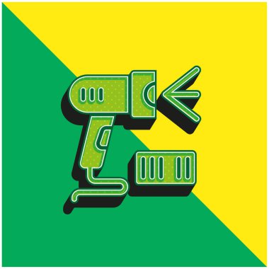 Barkod Yeşil ve Sarı Modern 3D vektör simgesi logosu