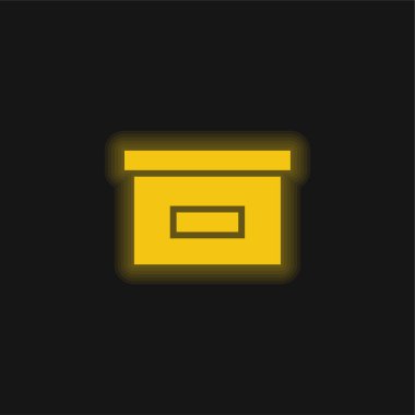 Depolama için Kara Kutu Sarı parlak neon simgesi
