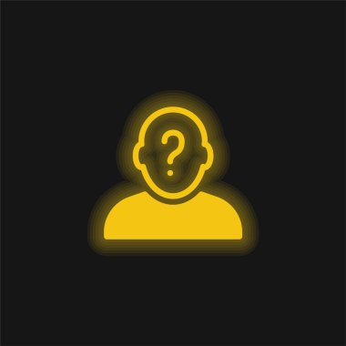 Anonymous yellow glowing neon icon clipart