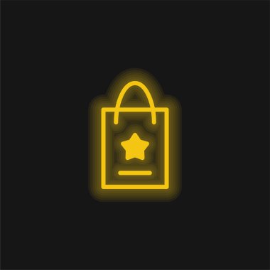 Sarı parlak neon simge