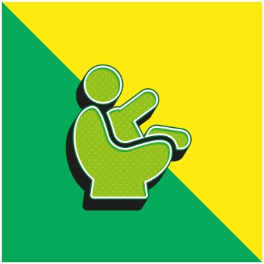 Bebek Yeşil ve Sarı Modern 3D vektör simgesi logosu