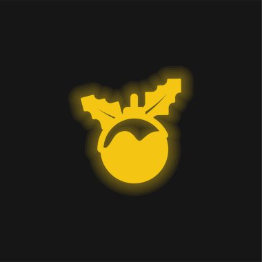 Bauble sarı parlak neon simgesi