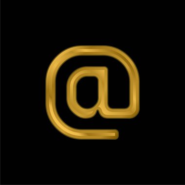 Arroba İmzalı altın kaplama metalik simge veya logo vektörü