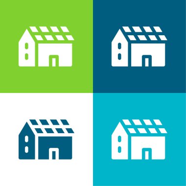 Batarya Düz 4 renk en küçük simge seti