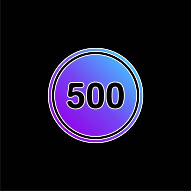 Siyah bir çemberde mavi çizgili bir vektör simgesi ile 500