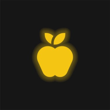 Elma sarısı parlak neon simgesi