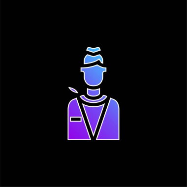 Hava Hostesi mavi gradyan vektör simgesi