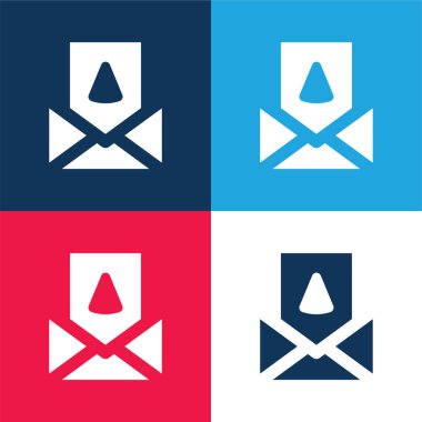 Doğum günü kartı mavi ve kırmızı En az dört renk simgesi