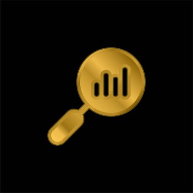 Analitik altın kaplama metalik simge veya logo vektörü