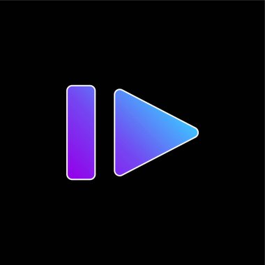 Büyük Duraklat Sembol mavi gradyan vektör simgesi