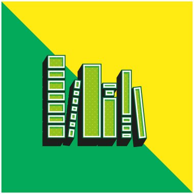 Kitap Grubu Yeşil ve Sarı Modern 3d vektör simgesi logosu
