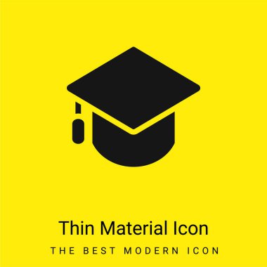 Big Mortarboard minimal bright yellow material icon clipart
