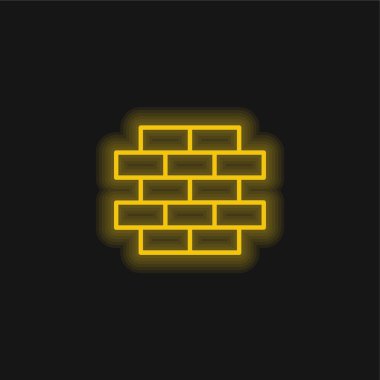 Brickwall sarı parlak neon simgesi