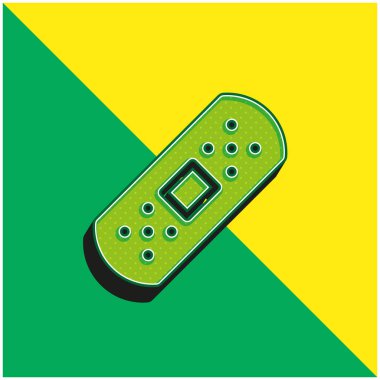 Yara bandı Yeşil ve sarı modern 3D vektör simgesi logosu