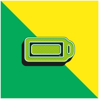 Pil Full Green ve sarı 3D vektör simgesi logosu