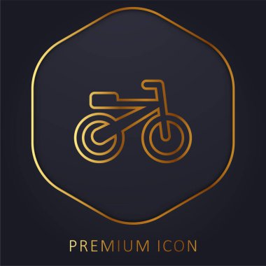 Altın çizgili bisiklet logosu veya simgesi