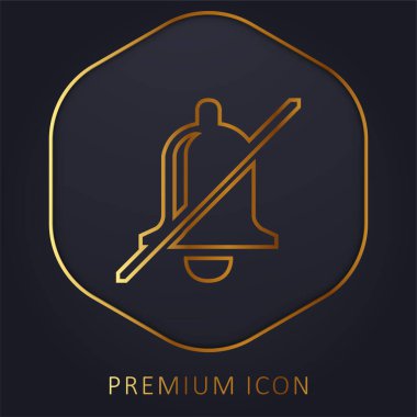 Bell Slash golden line premium logo or icon clipart