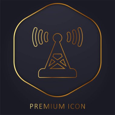 Anten altın çizgi prim logosu veya simgesi