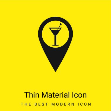 Bar Pin minimal bright yellow material icon clipart