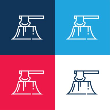 Mavi ve kırmızı dört renk en küçük simge kümesi