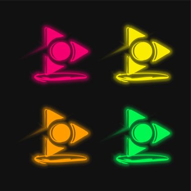 AOL Posta Çizilmiş Logo Parlak neon vektör simgesi