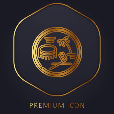 American Samoan Dollar golden line premium logo or icon clipart