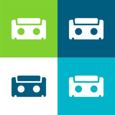 Ses bandı Düz 4 renk minimal simgesi seti