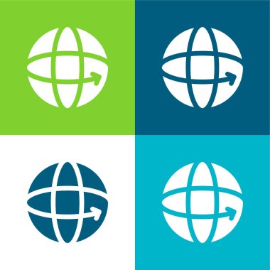 360 Düz dört renk asgari simge kümesi