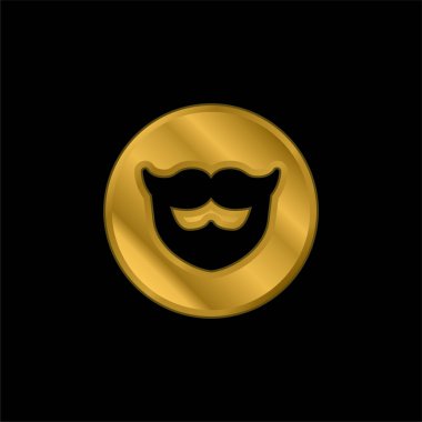 Berber Dükkanı altın kaplama metalik ikon veya logo vektörü