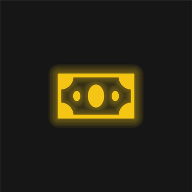 Büyük Kağıt Bill sarı parlak neon simgesi