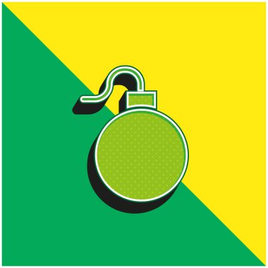 Bomba Yeşil ve Sarı modern 3D vektör simgesi logosu