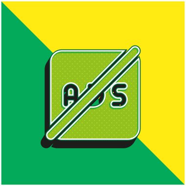Ad Bloğu Yeşil ve Sarı 3d vektör simgesi logosu