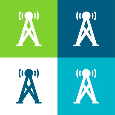 Anten Düz 4 renk en küçük simge kümesi