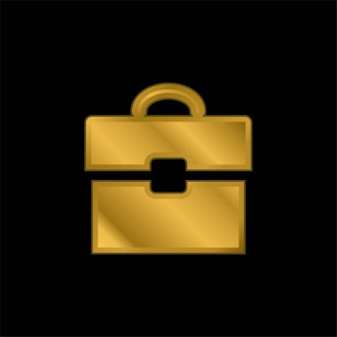Siyah Portföy Aracı Altın kaplama metalik simge veya logo vektörü