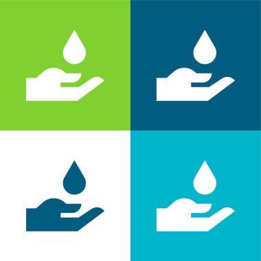 Kan Düz 4 renk simgesi seti