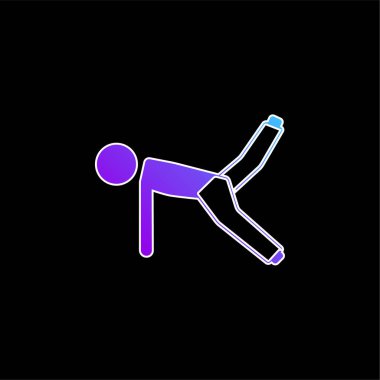 Yerde Bacak Geren Çocuk mavi eğimli vektör simgesi