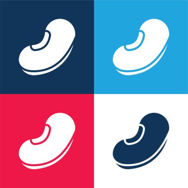 Fasulye mavisi ve kırmızı dört renk en küçük simge kümesi