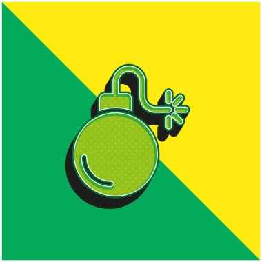 Bomba Yeşil ve Sarı modern 3D vektör simgesi logosu