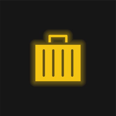 Evrak çantası sarı parlak neon simgesi