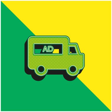 AD Van Green ve sarı 3d vektör simgesi logosu