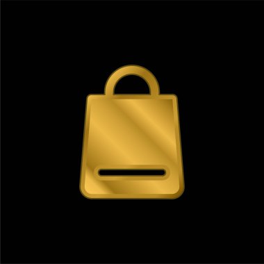 Altın kaplama metalik simge veya logo vektörü