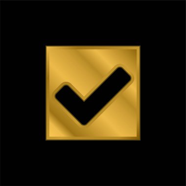 Altın kaplama metalik simge veya logo vektörünü kabul et