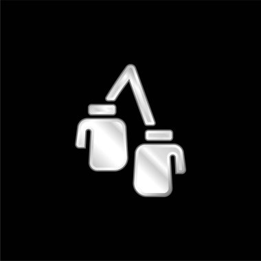 Boks gümüş kaplama metalik simge